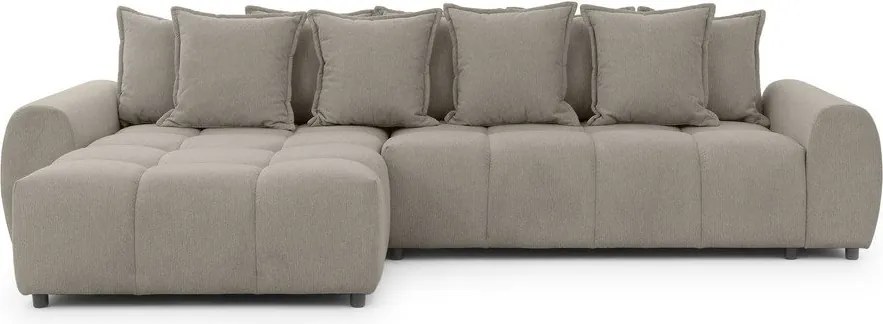 Taupe rohová pohovka (ľavý roh/s leňoškou) Albane – Ropez