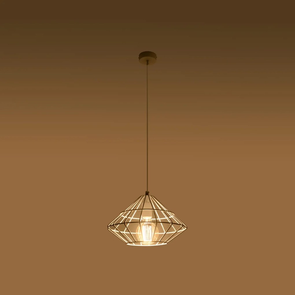 Závesné svietidlo Umberto, 1x biele drôtené tienidlo