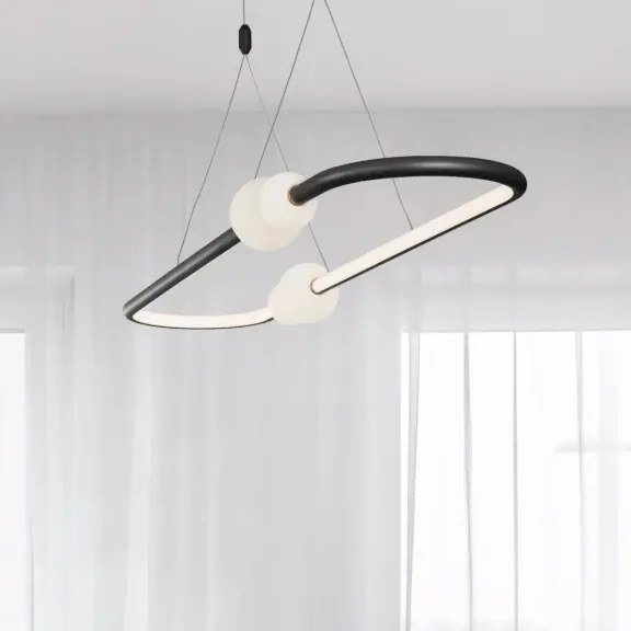 LED luster Celia 100 čierne s diaľkovým ovládaním