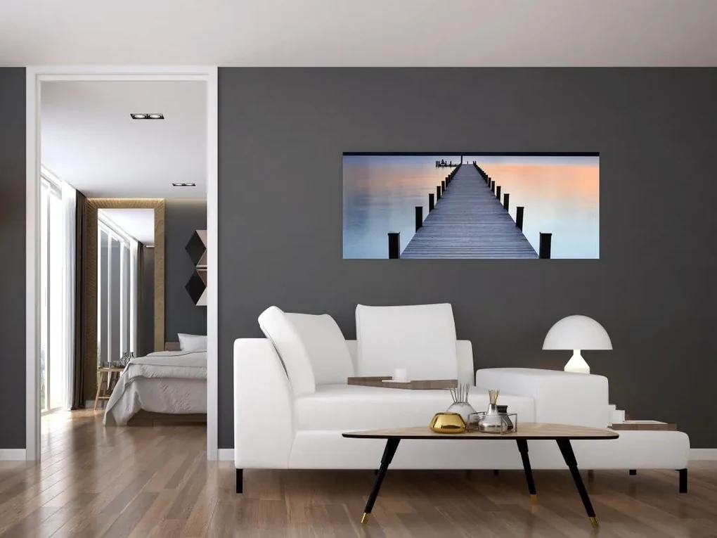 Obraz - Mólo pri jazere Starnberger, Bavorsko, Nemecko (120x50 cm)