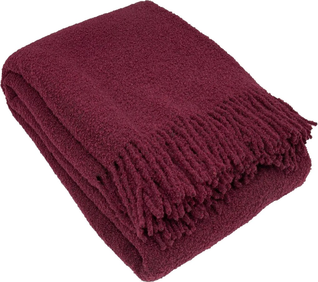 Deka Boucle 140x200cm red wine