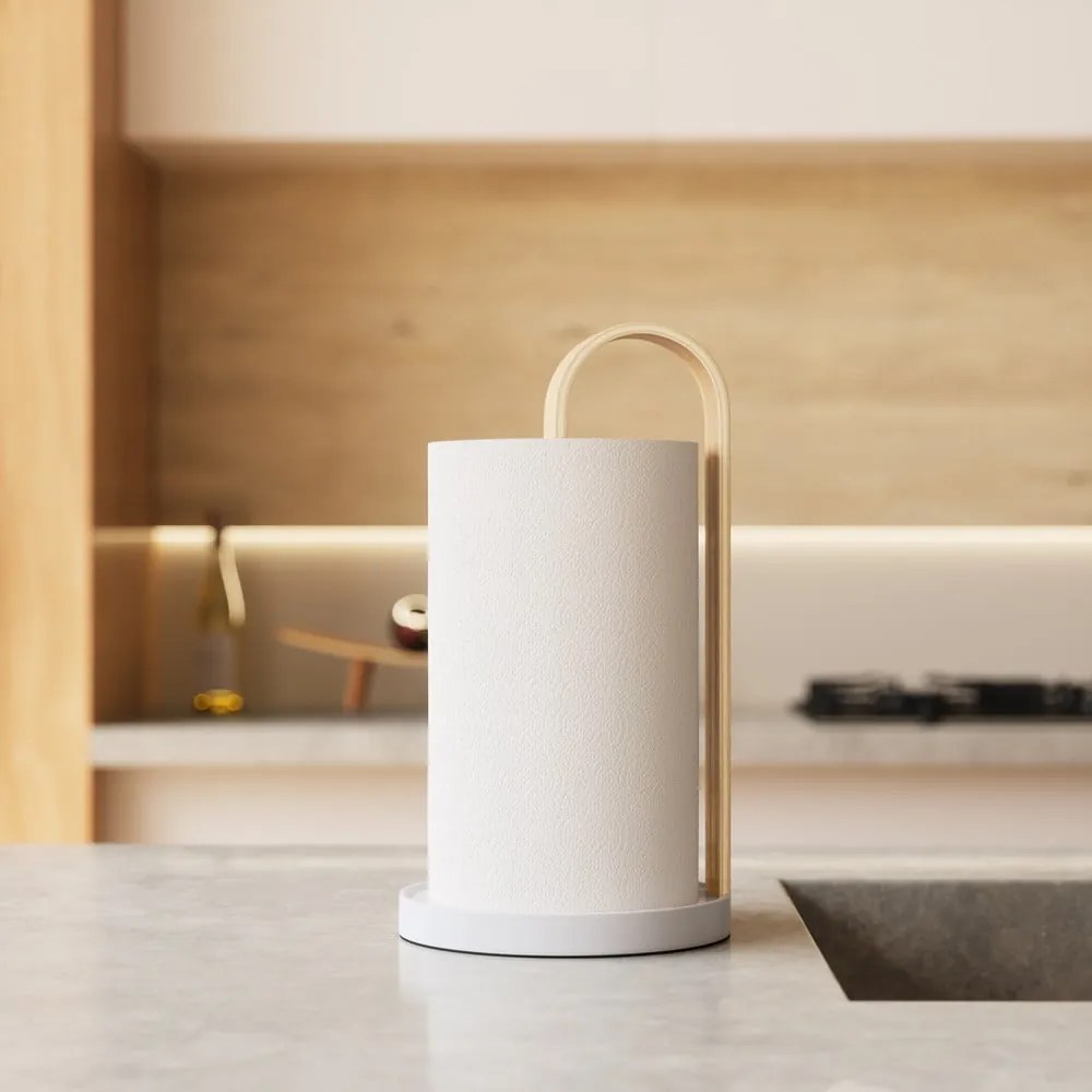 Biely drevený stojan na papierové utierky ø 17 cm Bellwood – Umbra