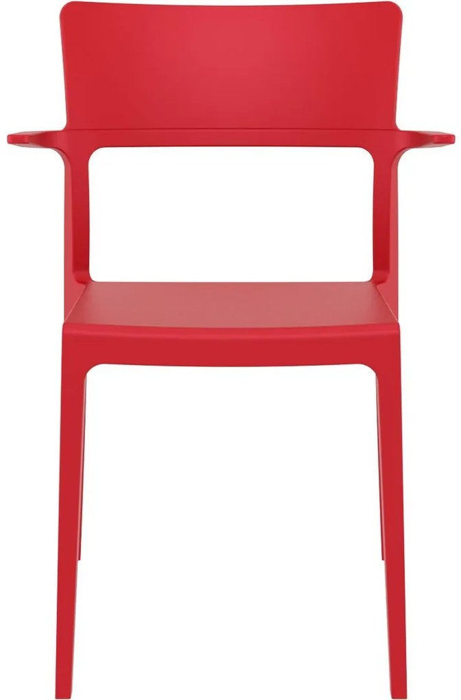 PLUS záhradná stolička s podrúčkami red