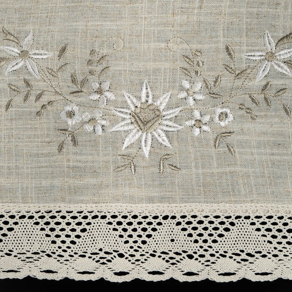 KRÁTKA ZÁCLONA NA KRÚŽKOCH VERONICA 150X30 CM BÉŽOVÁ