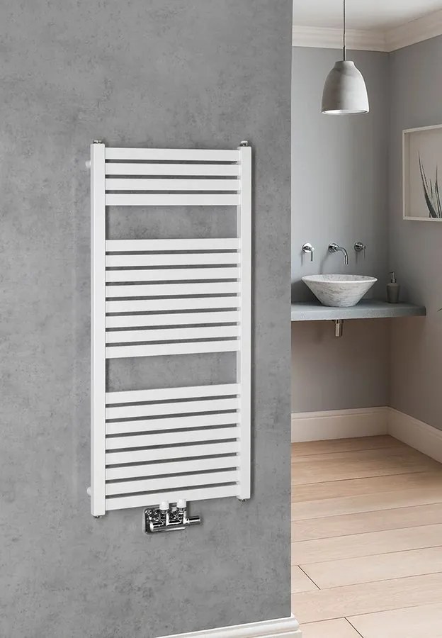 Aqualine, TONDI vykurovacie teleso 450x1690 mm, stredové pripojenie, čierna matná, DT446T