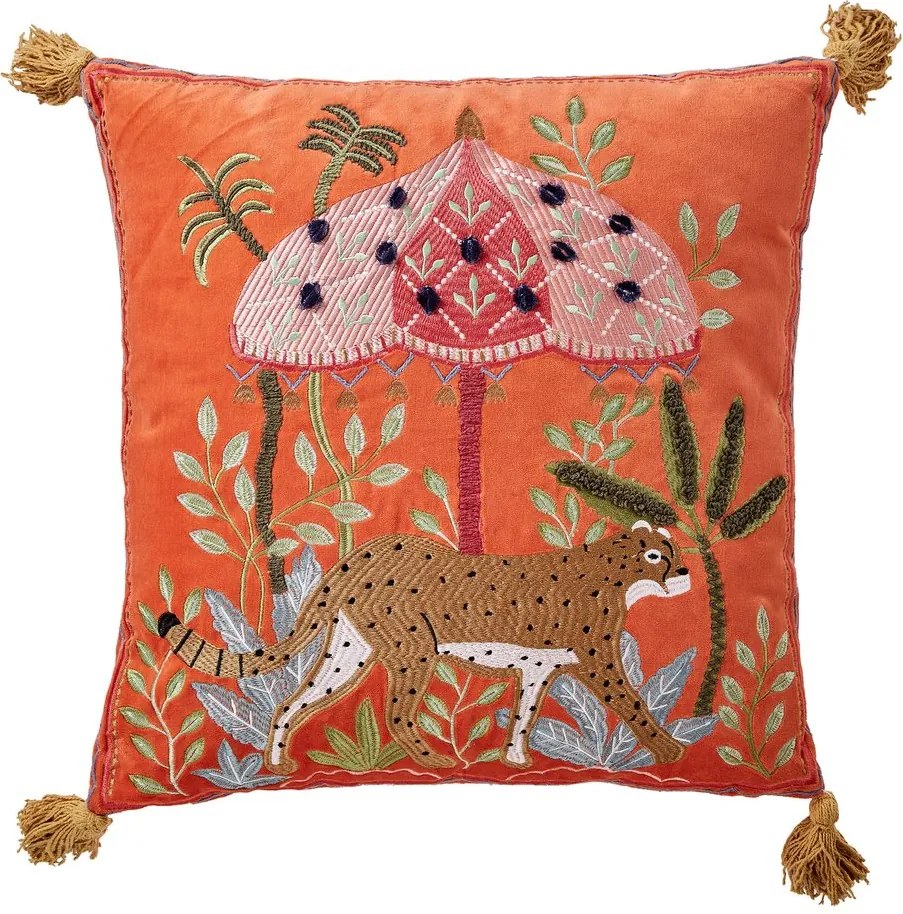 BOHEMIAN Vankúš so strapcami tiger 50 x 50 cm - oranžová