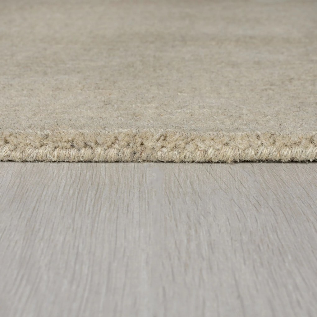 Flair Rugs koberce Kusový ručne tkaný koberec Tuscany Textured Wool Border Natural - 120x170 cm
