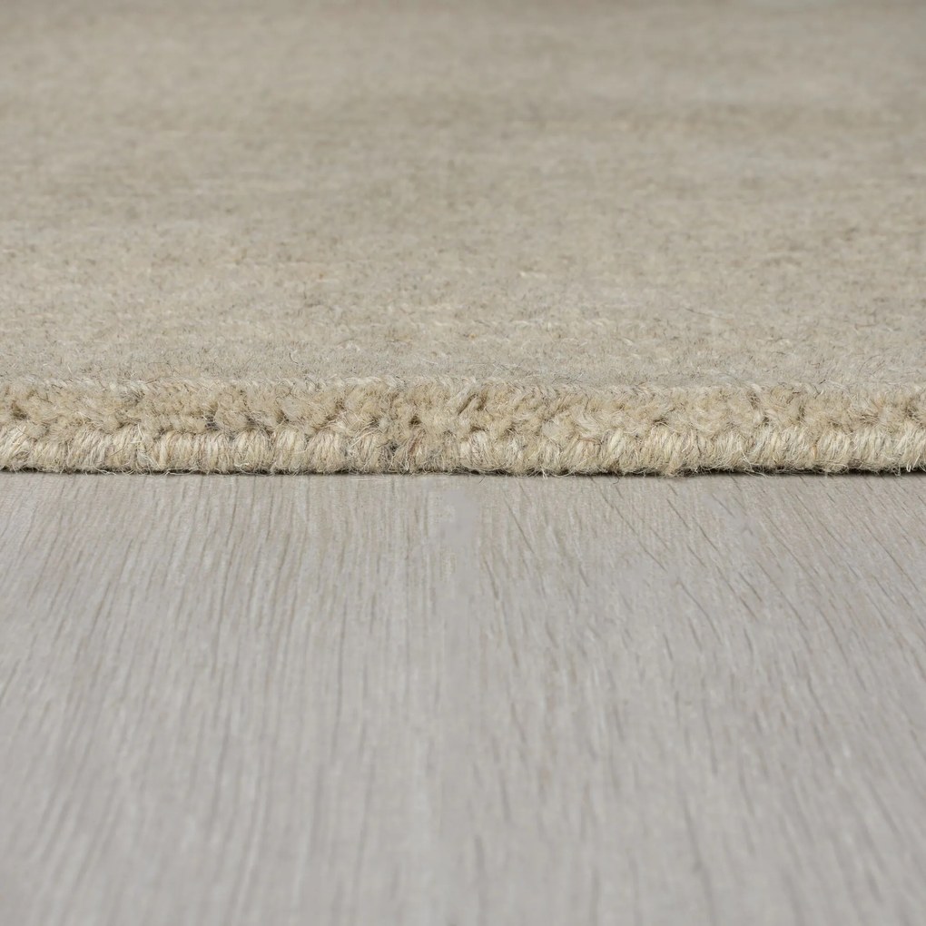 Flair Rugs koberce Kusový ručne tkaný koberec Tuscany Textured Wool Border Natural - 200x290 cm