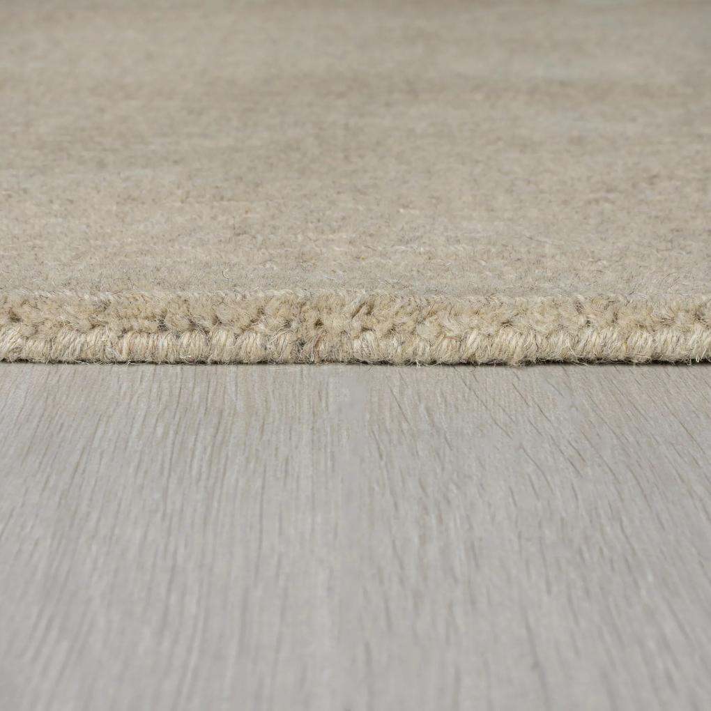 Flair Rugs koberce Kusový ručne tkaný koberec Tuscany Textured Wool Border Natural - 60x230 cm