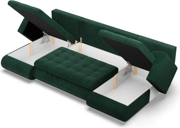 Sedacia súprava FORESTA ULL Poso v tvare U fľaškovo zelená