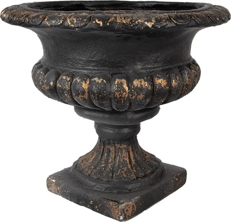 Čierny antik kvetináč v barokovom štýle Baroque - Ø 52*47 cm