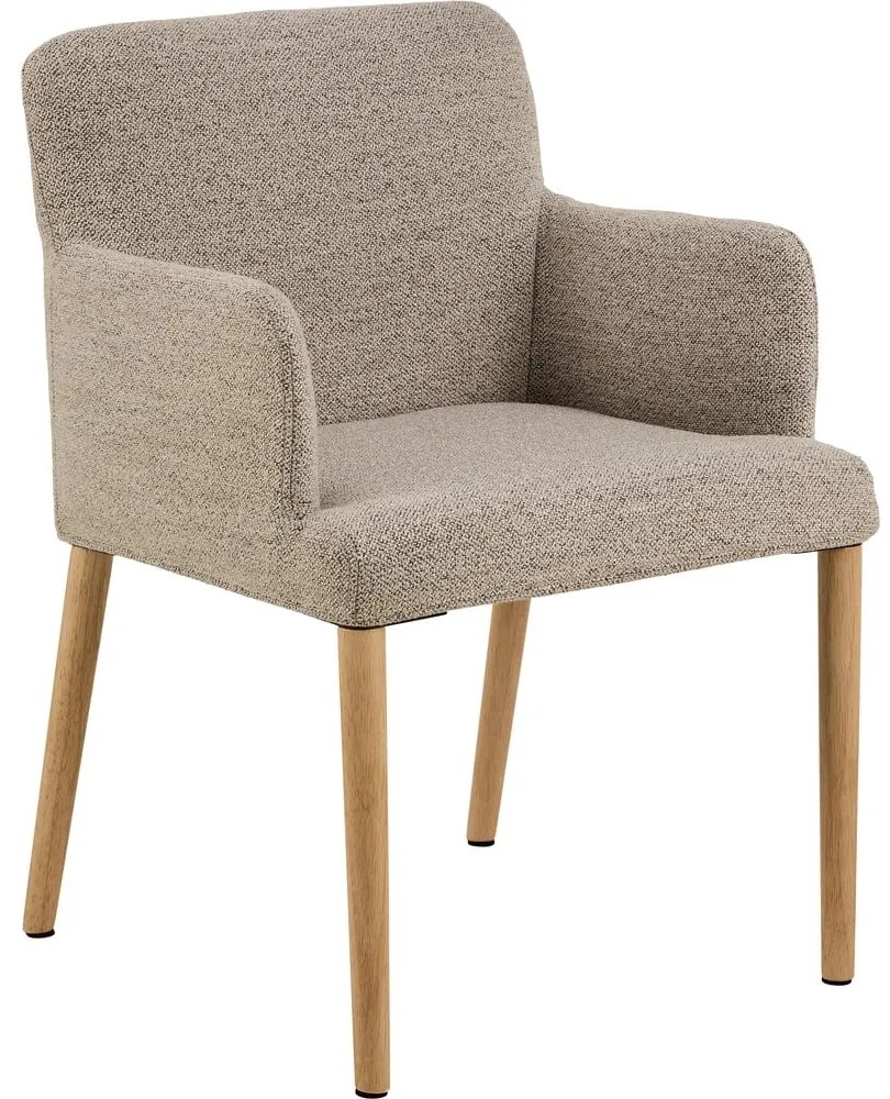 Béžové čalúnené jedálenské kreslo s podrúčkami Zoe – Actona