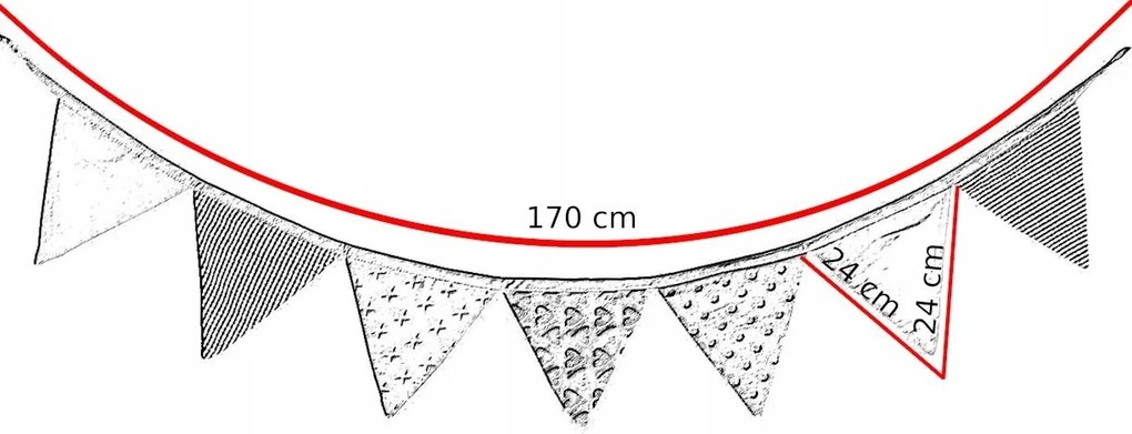 Dekoračná vlajková girlanda ZVIERACÍ KAMARÁTI - šedá