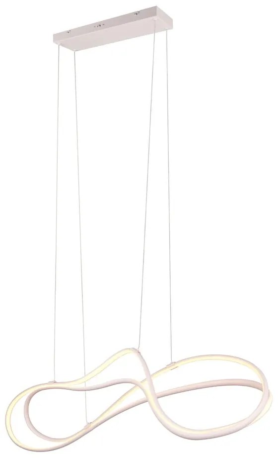 Biele LED závesné svietidlo s kovovým tienidlom Nala – Trio Select