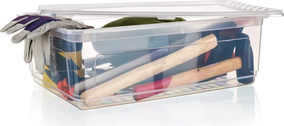 Keeeper Úložný box s vekom (má 2 funkcie) BEA Clearbox 30L, 59 x 39 x 18 cm