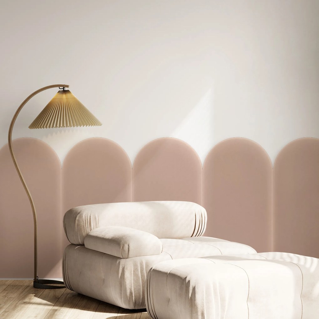 Zamatový čalúnený panel - Oblúk - 30x80cm Farba: Púdrovoružová