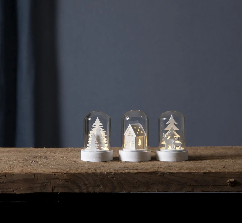 STAR TRADING Svietiaca dekorácia Winter Fairytale Kupol – set 3 kusov