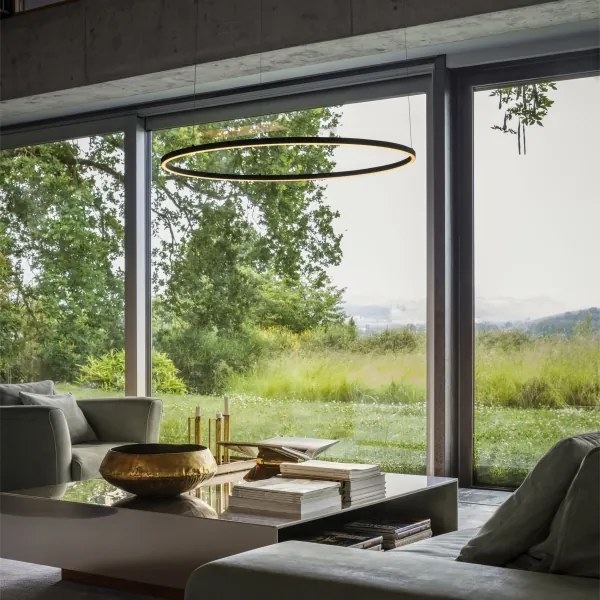 Ideal Lux - LED luster na lankách ORACLE SLIM LED/29W/230V 2700K priemer 50 cm čierna