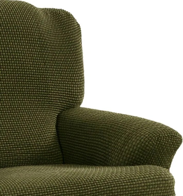 Super strečové poťahy NIAGARA zelená sedačka s otomanom vpravo (š. 200 - 300 cm)