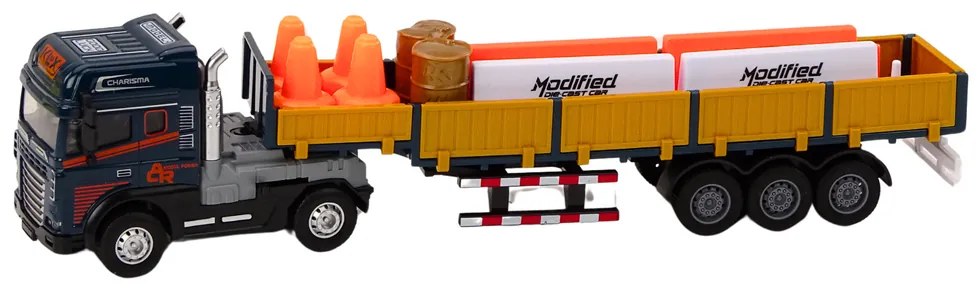 LEAN TOYS Kamión s prívesom 1:24 TIR, príslušenstvo, zvuky- modrá