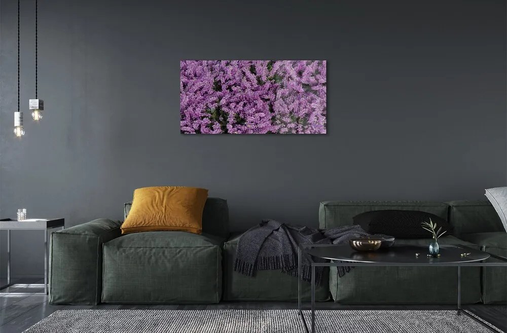 Sklenený obraz fialové kvety 120x60 cm