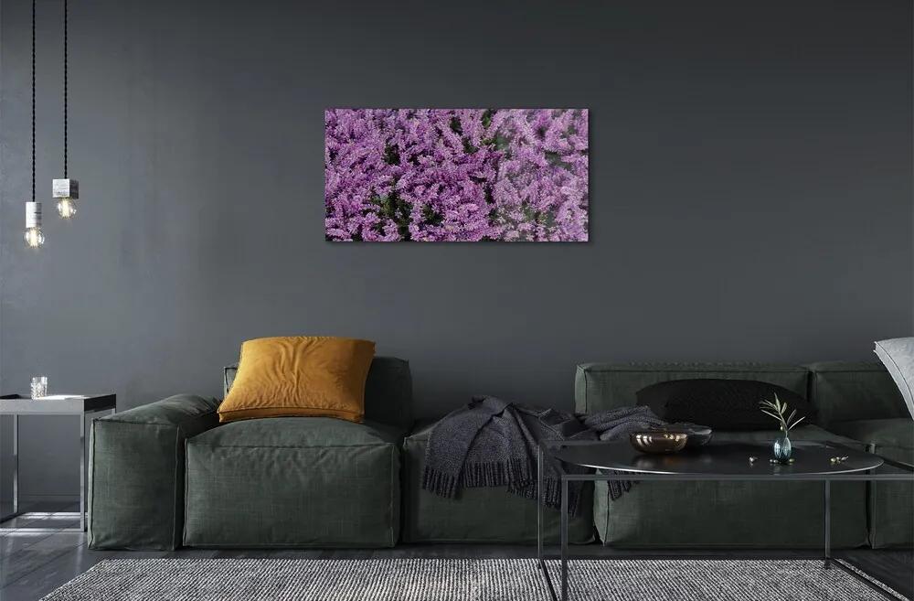 Sklenený obraz fialové kvety 140x70 cm
