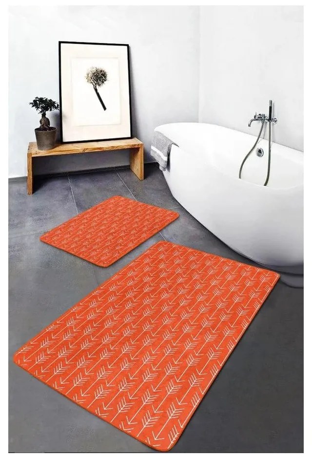 Zamatové kúpeľňové predložky v terakotovej farbe v súprave 2 ks 60x100 cm – Mila Home