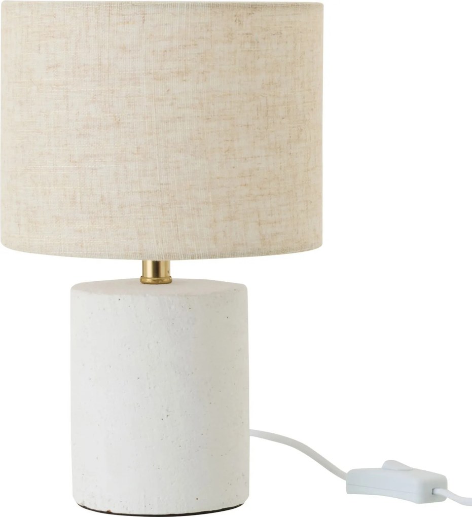 Biela keramická stolná lampa Pierre s tienidlom - Ø18*28 cm