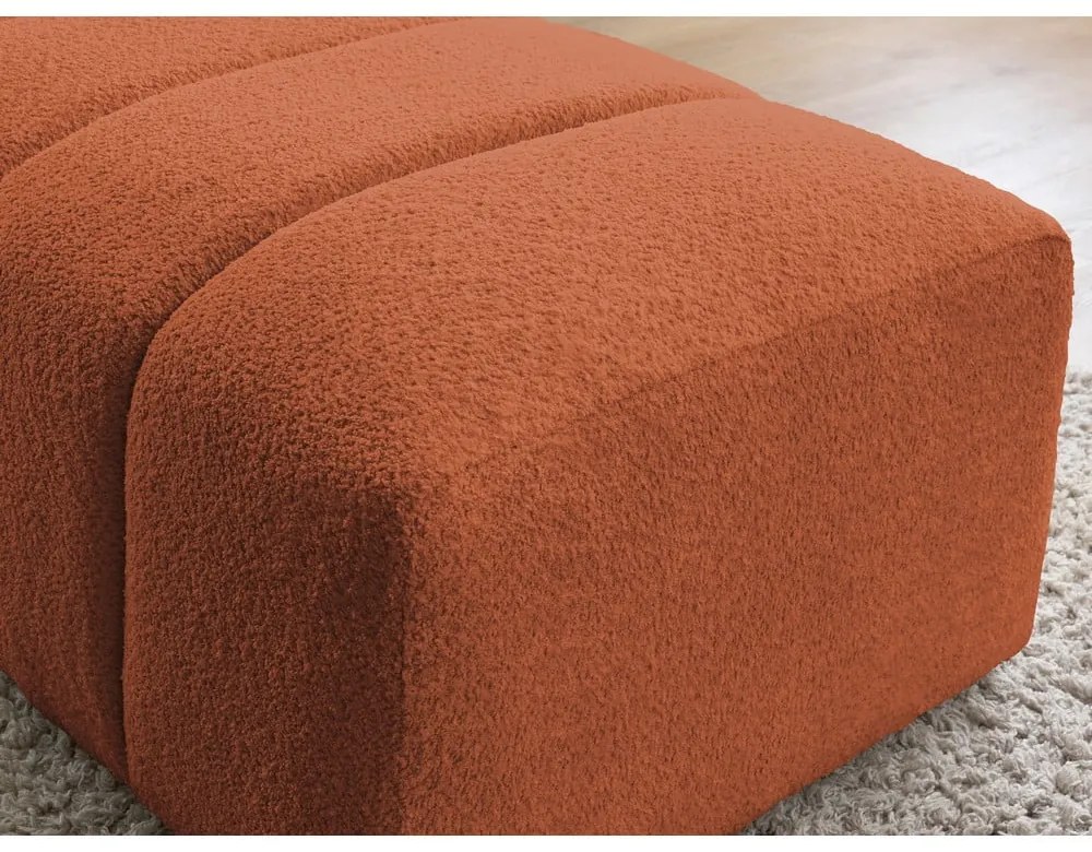 Terakotová podnožka z textílie buklé Annecy – Bobochic Paris