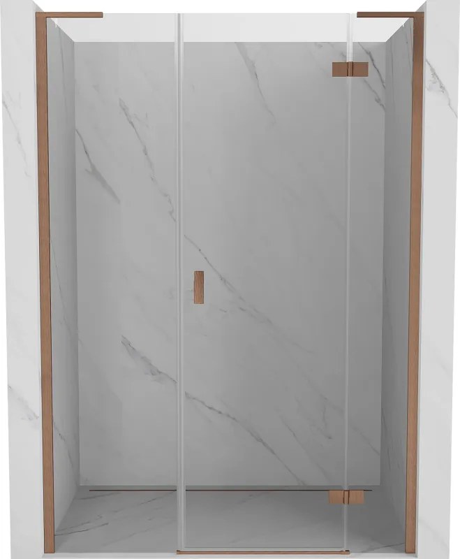 Mexen Mist-H L, 1-krídlové sprchové dvere pravé 155 cm, číre sklo, medený matný profil, 8A5L-155-001-65-00-P