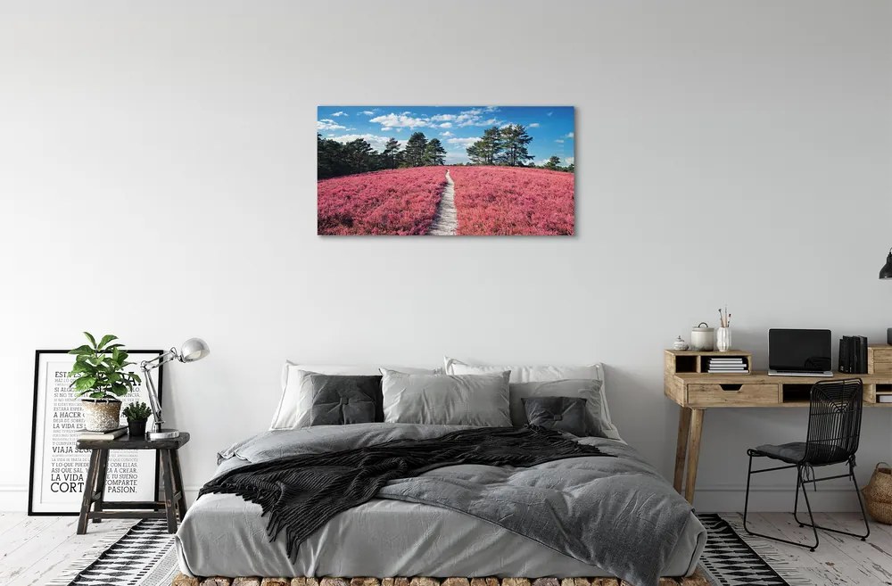 Obraz canvas Terénu prales vresy 140x70 cm