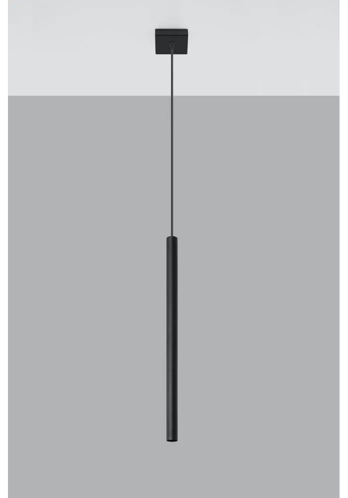 Čierne závesné svietidlo Sollux Fideus Single