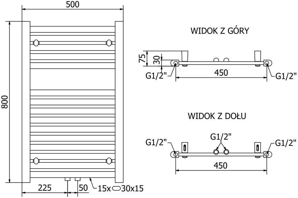 Mexen Hades, elektrické vykurovacie teleso 800 x 500 mm, 600 W, čierna, W104-0800-500-2600-70