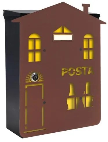 MIA box Home Y - poštová schránka s výmenným krytom a menovkou, domček