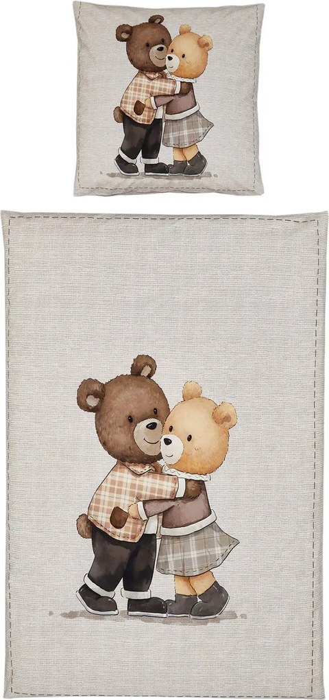 Detské obliečky z Renforcé bavlny TEDDY HENRY béžové Rozmer obliečky: 80 x 80 cm | 135 x 200 cm