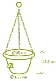 Plastia Samozavlažovacia žardina Siesta, 25 cm terakota, pr. 25 cm