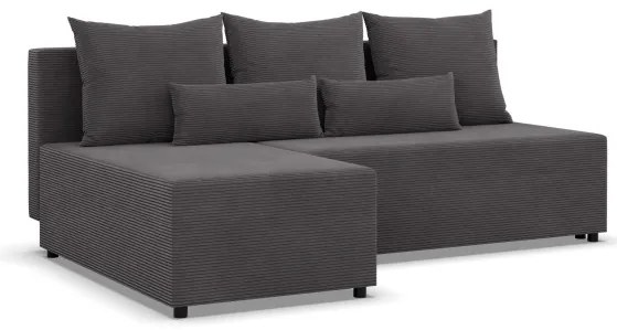 Rohová rozkladacia sedačka FERMO Poso tmavosivá