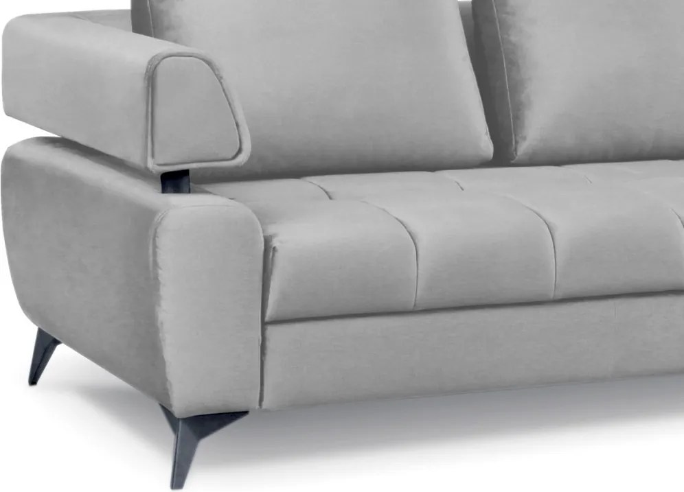 Rohová sedacia súprava Paris, svetlo šedá látka, pravý roh