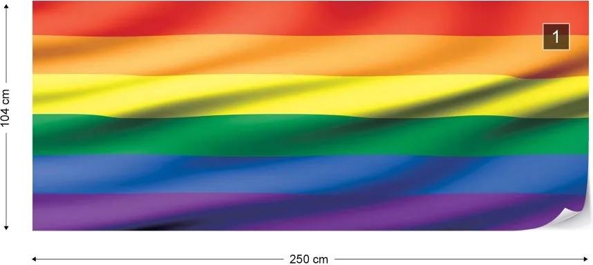 Fototapeta GLIX - 3D Flag Rainbow Gay Pride + lepidlo ZADARMO Vliesová tapeta  - 250x104 cm
