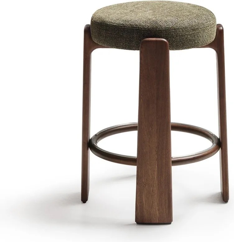 Zelená/v tmavo prírodnej farbe barová stolička z jaseňového dreva (výška sedadla 65 cm) Granite – Kave Home