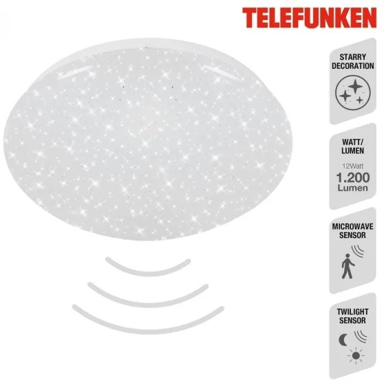 Telefunken 601706TF - LED Stropné svietidlo so senzorom LED/12W/230V pr. 27 cm