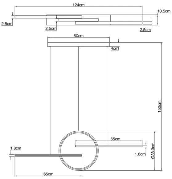 Globo 67121-50G - LED Stmievateľný luster na lanku BARRAL LED/50W/230V + DO