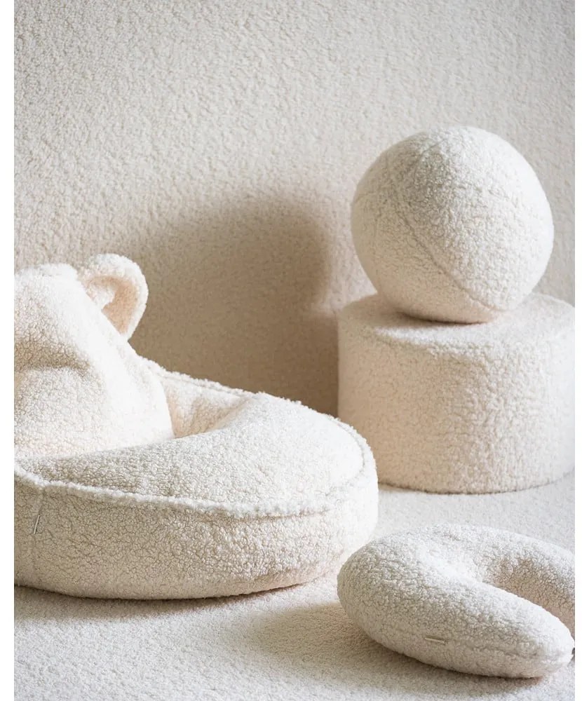 Krémový detský puf z textílie buklé – Wigiwama