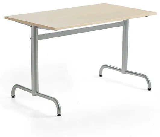 Stôl PLURAL, 1200x700x720 mm, HPL - breza, strieborná