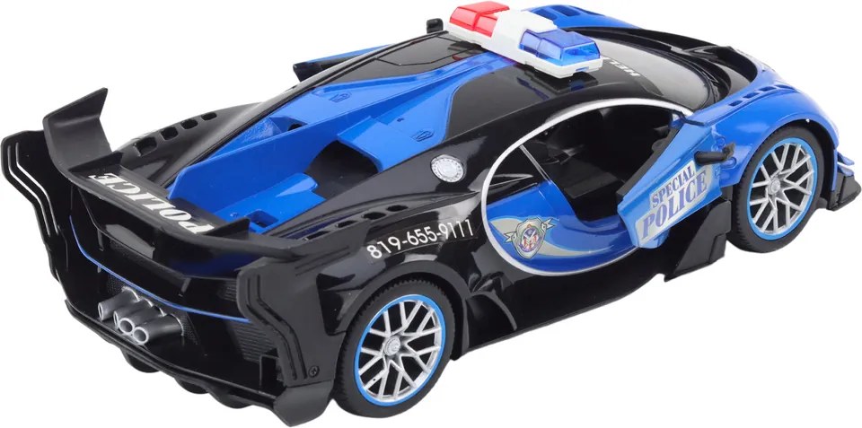 LEAN Toys RC policajné auto v mierke 1:12 modré