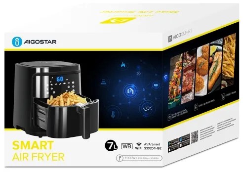 Aigostar - Inteligentná teplovzdušná fritéza 7l 1900W/230V/60min Wi-Fi