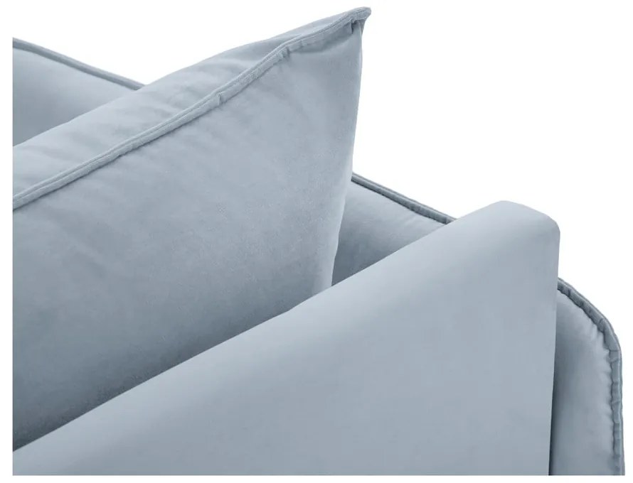 Svetlomodrá zamatová leňoška (ľavý roh) Vienna – Cosmopolitan Design