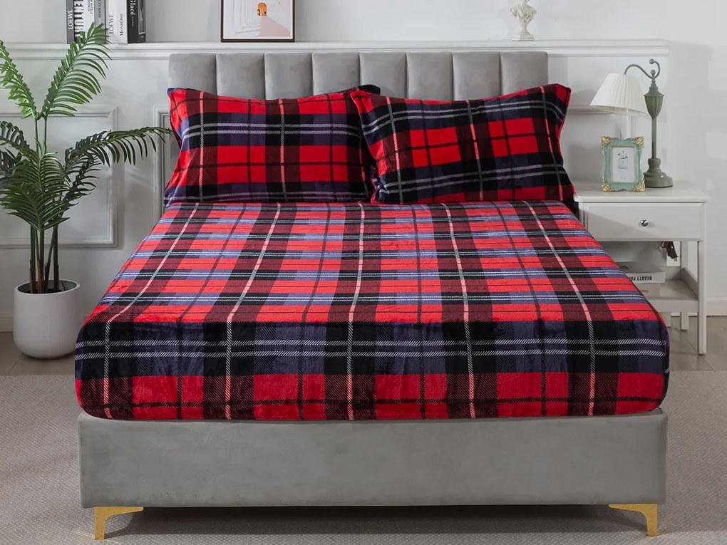 XPOSE® Mikroplyšová plachta KOSTKA Exclusive - červená 180x200 cm