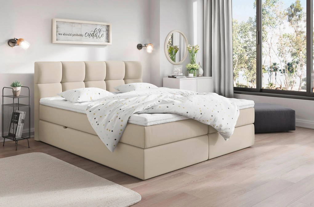 XXXLutz AMERICKÁ POSTEĽ, 180/200 cm, krémová Livetastic - Online Only spálne - 000298008601