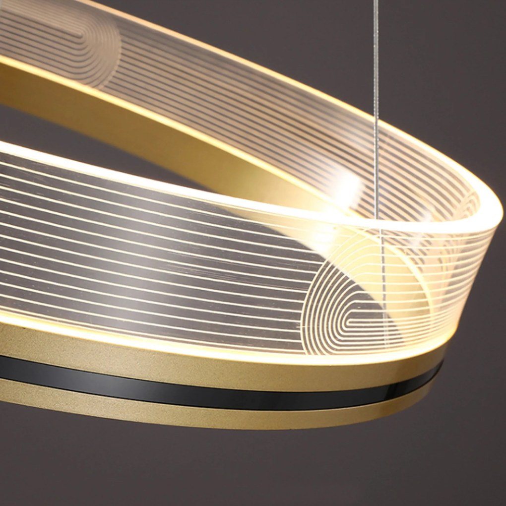 Toolight Toolight, LED závesné svietidlo 60cm APP1190-CP, zlatá, OSW-40020
